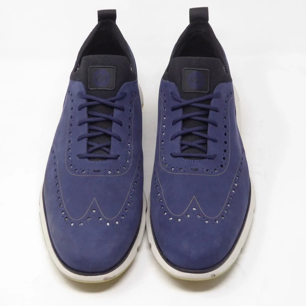 Cole Haan Mens 4.Zerogrand Wingtip Oxfords Blue Nubuck C31887 Size 13